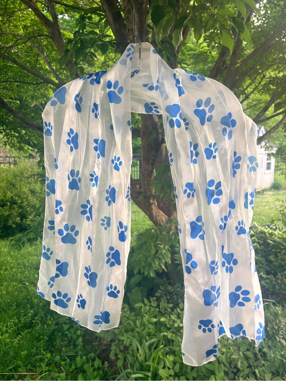 Blue Paw Print Dog Scarf